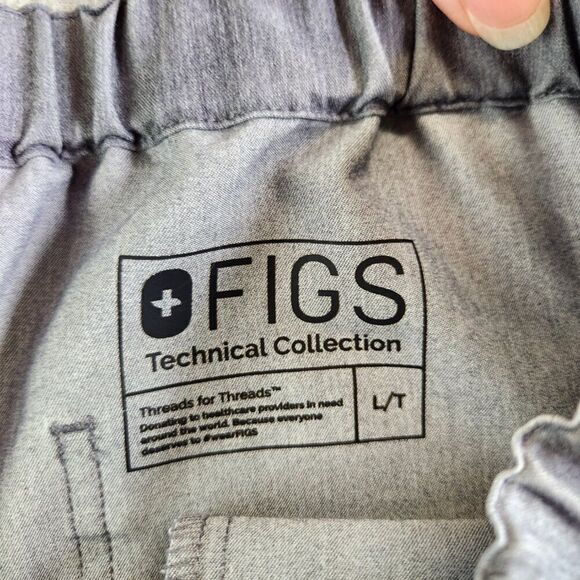 Figs Scrub Pants Mens Large Tall LT Gray Pisco Straight Leg Structured Fit - Picture 12 of 15